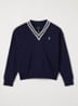 Pullover met logoborduring - Donkerblauw