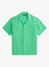 Regular fit overhemd in linnenblend met borstzak en logoborduring - Plato Green-2ZB8