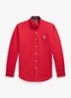 Regular fit overhemd met borduring - Rood