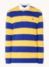 Regular fit polo met logo en streepprint - Lichtgeel