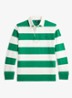 Regular fit polo met logo en streepprint - Groen