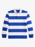 Regular fit polo met logo en streepprint - Donkerblauw