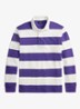 Regular fit polo met logo en streepprint - Paars