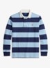 Regular fit polo met logo en streepprint - Powder Blue