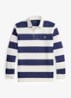 Regular fit polo met logo en streepprint - Trphy Crm/Bthus Nvy / Donkerblauw