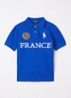 Regular fit polo met print - Kobaltblauw