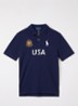 Regular fit polo met print - Donkerblauw