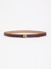 Reversible riem van leer met logo - Bordeauxrood