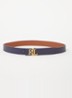 Reversible riem van leer - Donkerblauw