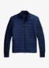 Ribgebreid vest van linnen met gewatteerd voorpand - Navy Linen Combo-4535