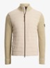 Ribgebreid vest van linnen met gewatteerd voorpand - Coastal Beige / Beige