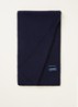 Ribgebreide sjaal van wol 180 x 25 cm - Donkerblauw