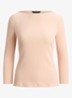 Ribgebreide top met boothals - Light Portside Coral / Roze
