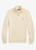 Ribgebreide trui met halve rits en logoborduring - Andover Cream / Creme