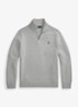 Ribgebreide trui met halve rits en logoborduring - Andover Heather / Grijs
