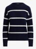 Ribgebreide trui met streepprint - Donkerblauw