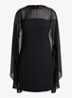Semi-transparante mini jurk met cape - Zwart