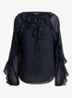 Semi-transparante tuniek met ruches - Lauren Navy / Blauw