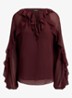 Semi-transparante tuniek met ruches - Dark Garnet / Bordeauxrood