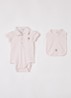 Set van romper met muts en slab in giftbox 3-delig - Lichtroze