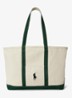 Shopper van canvas met logoborduring - Cream/Green / Groen