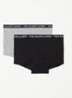 Shorty met logoband in 2-pack - Zwart