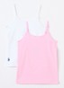 Singlet met logoborduring in 2-pack - Roze