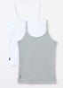 Singlet met logoborduring in 2-pack - Grijsmele