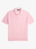 Slim fit fijngebreide polo in linnenblend - Carmel Pink/Deckwash White-4532