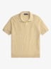 Slim fit fijngebreide polo in linnenblend - Dune Tan/Deckwash White-ZYNQ