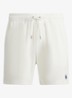 Slim fit korte broek van badstof met trekkoord - White / Wit