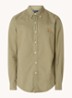 Slim fit overhemd met button down kraag - Olijfgroen