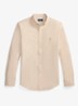 Slim fit overhemd met button down kraag - Camel/White / Camel