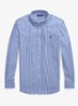 Slim fit overhemd met logoborduring - Blue/White Bengal Stripe / Blauw