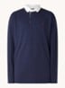 Slim fit polo van katoen met lange mouw - Cruise Navy / Donkerblauw