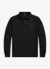 Slim fit polo van piqué katoen met lange mouw - Polo Black / Zwart