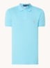 Slim fit polo van piqué katoen - Turquoise Nova / Blauw