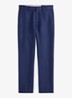 Straight fit chino in linnenblend - Newport Navy Mini Houndstooth