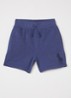 Straight fit korte jogginbroek met logoborduring - Donkerblauw