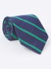 Stropdas van zijde met streepprint - Navy/Green