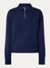 Sweater met halve rits en logoborduring - Donkerblauw