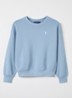 Sweater met logo- en backprint - Staalblauw