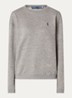 Sweater met logoborduring - Lichtgrijs
