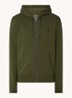 Sweatvest met steekzakken en logoborduring - Company Olive / Legergroen