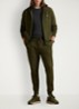 Sweatvest met steekzakken en logoborduring - Company Olive / Olijfgroen