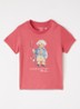 T-shirt jurk met logoprint - Cranberryrood