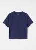 T-shirt met logobordring - Donkerblauw