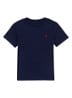 T-shirt met logoborduring - Donkerblauw