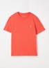 T-shirt met logoborduring - Steenrood