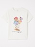 T-shirt met logoborduring - Gebroken wit